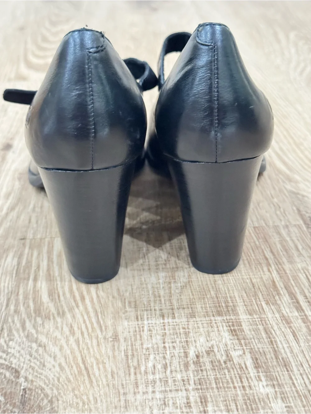 Born Kiki Mary Jane Pumps Women’s 10M Black Leather Block Heel NWT